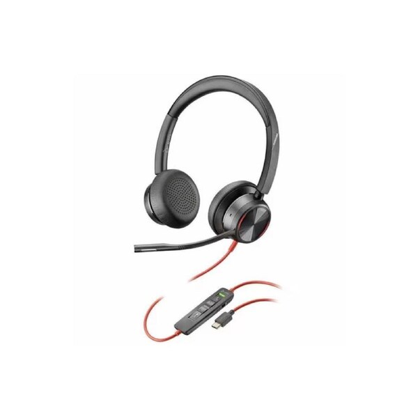 HP Poly Blackwire 8225 Stereo Microsoft Teams Certified USB-C Wired Headset +Usb-C/A Adapter