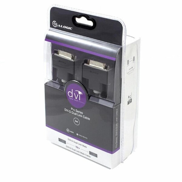 Alogic 5m Dvi-d Dual Link Digital Video CableMale to MaleRetail Blister DVI Cables & Adapters - DVI-DL-05B-MM