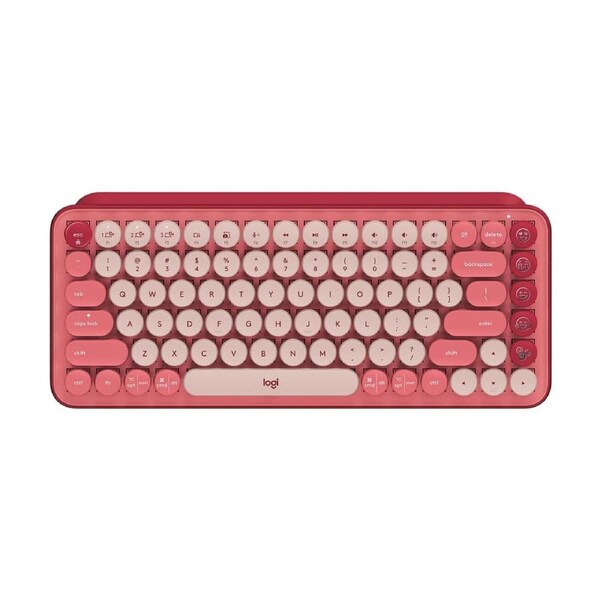 Logitech Pop Keys keyboard RF Wireless + Bluetooth Burgundy, Pink, Rose