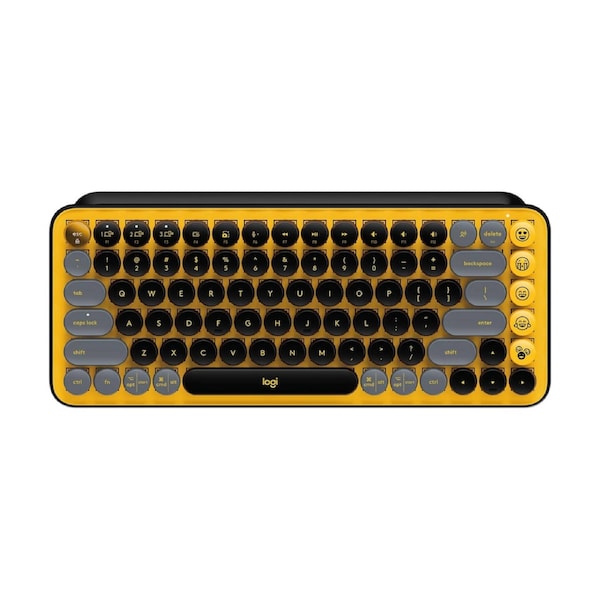 Logitech Pop Keys keyboard RF Wireless + Bluetooth Black, Grey, Yellow