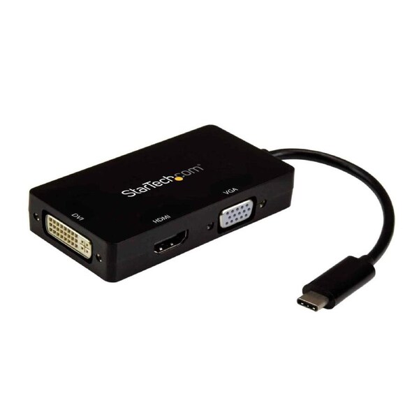 Startech Usb-C (T/Bolt3) Multiport Adapter, 4K, Hdmi, Dvi, Vga Multiport Adapter, Single