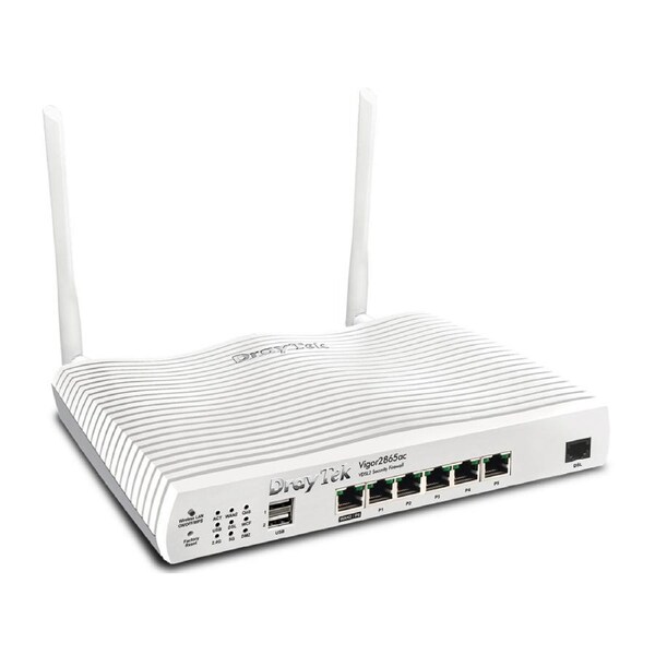 DrayTek DV2865ax - Multi WAN Router with VDSL2 35b/ADSL2+, 1 x GbE WAN/LAN, and 3G/4G USB WAN port for Load Balancing and Fail-over, 802.11ax (AX2300) WiFi,16 x SSL VPNs, and support VigorACS 2/3