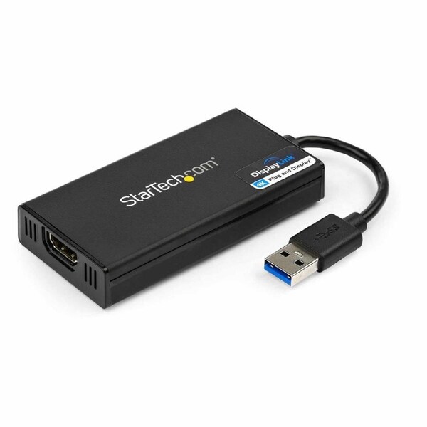 StarTech USB32HD4K USB 3.0 to HDMI Adapter, 4K 30Hz, DisplayLink Certified, USB Type-A to HDMI Display Adapter Converter, External Graphics Card - USB 3.0 - 1 x HDMI, HDMI - Black