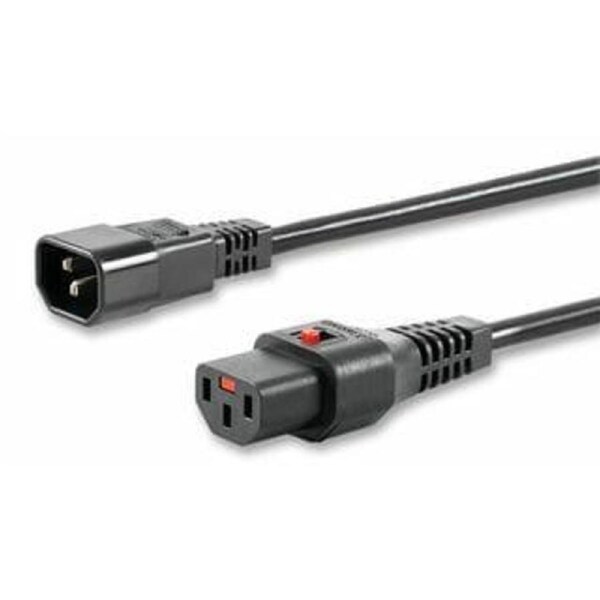 Alogic IEC Lock 1m C13 to C14 Power Extension CordMale Female Cables - IECL-BK1314-01