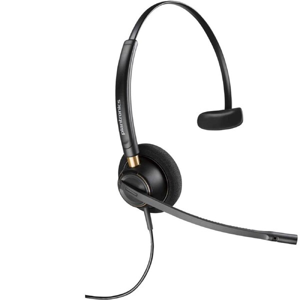 HP POLY EncorePro 510 Monaural Headset +Quick Disconnect Wired Head-band Calls/Music Black
