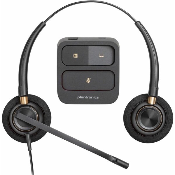 HP POLY EncorePro 520 Binaural Headset +Quick Disconnect Wired Head-band Calls/Music Black