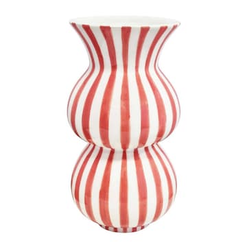 J.Elliot Home Arthur Stripe Vase 15x15x28cm Bubblegum Modern Home/House Decor
