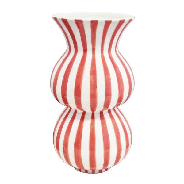 J.Elliot Home Arthur Stripe Vase 15x15x28cm Bubblegum Modern Home/House Decor
