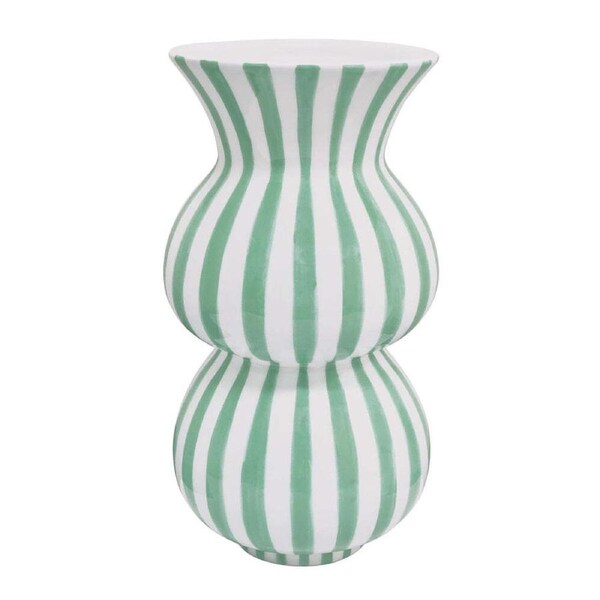 J.Elliot Home Arthur Stripe Vase 15x15x28cm Peppermint Modern House Decor