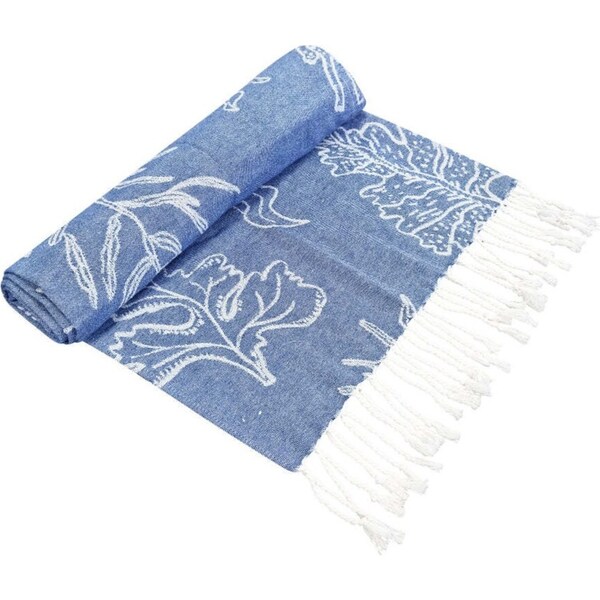 J.Elliot Home Coral Turkish Towel 90x180cm Dusty Blue & White Modern Home Decor