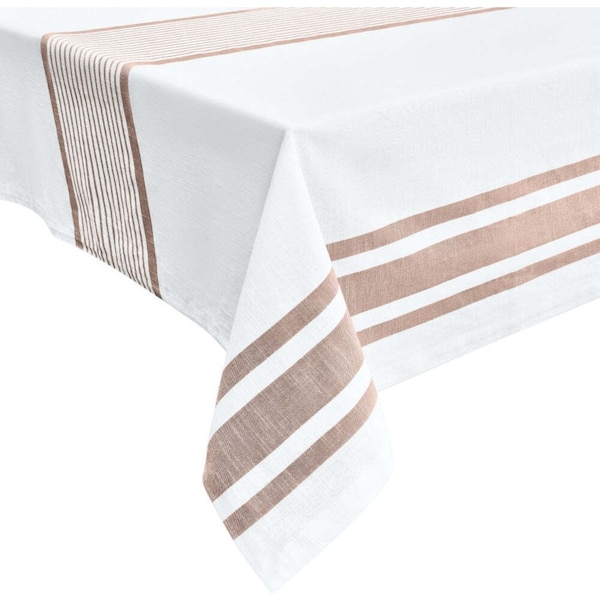 J.Elliot Home Kaileb Tablecloth 150x250cm Cocoa & Ivory Modern Home Decor
