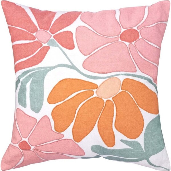 J.Elliot Home Keeley Cushion 50x50cm Bubblegum & White Multicolour Home Decor