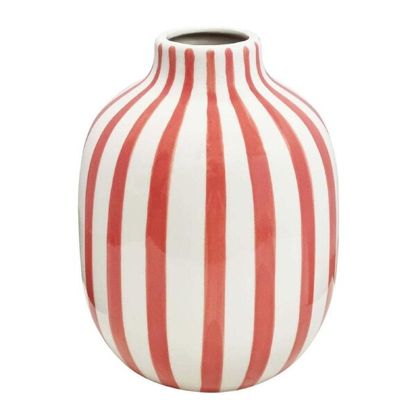 J.Elliot Home Kellin Stripe Vase 16x16x20.5cm Bubblegum Modern Home Decor