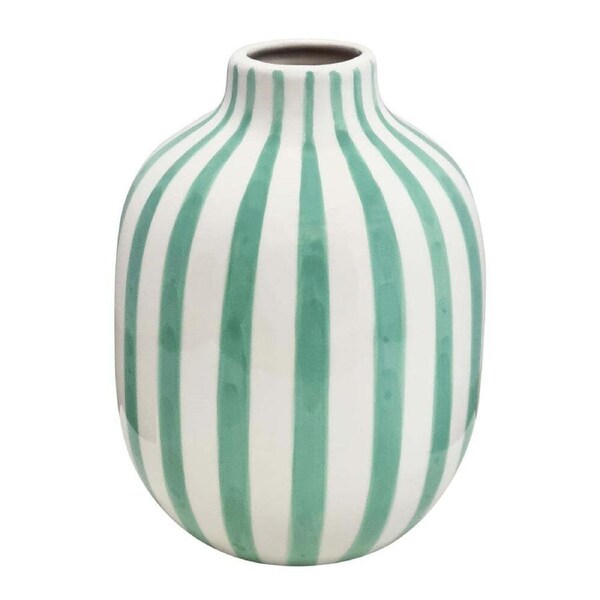 J.Elliot Home Kellin Stripe Vase 16x16x20.5cm Peppermint Modern Home Decor
