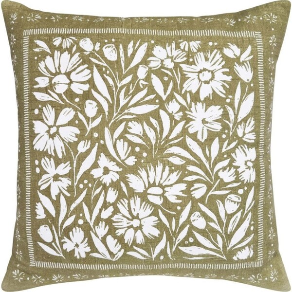 J.Elliot Home Kennedy Cushion 50x50cm Olive & Ivory Modern Home/House Decor