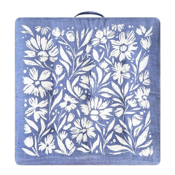 J.Elliot Home Kennedy Floor Cushion 65x65x12cm Dusty Blue & Ivory Home Decor