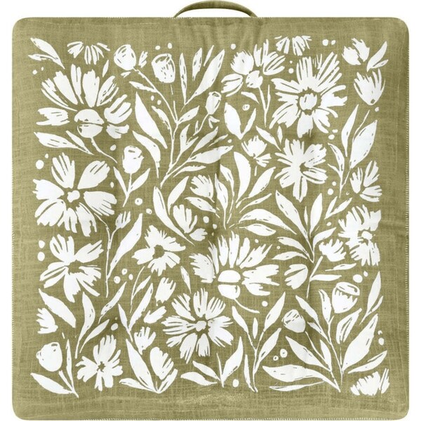 J.Elliot Home Kennedy Floor Cushion 65x65x12cm Olive & Ivory Modern Home Decor