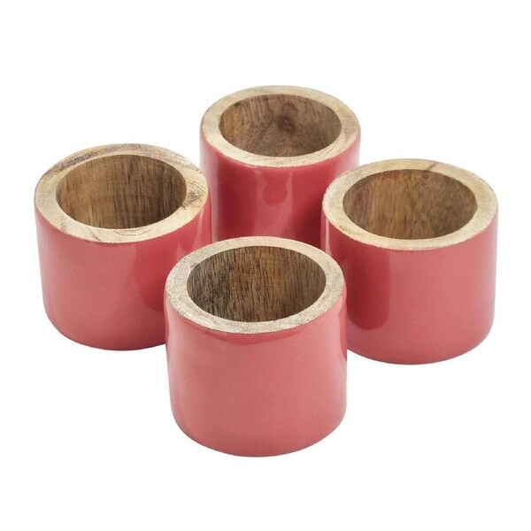 4pc J.Elliot Home Kevin Napkin Rings 3.8x5cm Bubblegum Modern House Decor