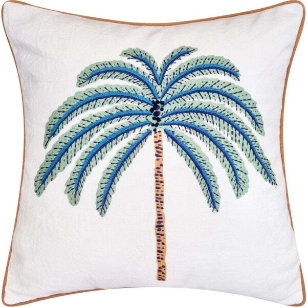 J.Elliot Home Palm Cushion 50x50cm Ivory Multicolour Modern Home/House Decor