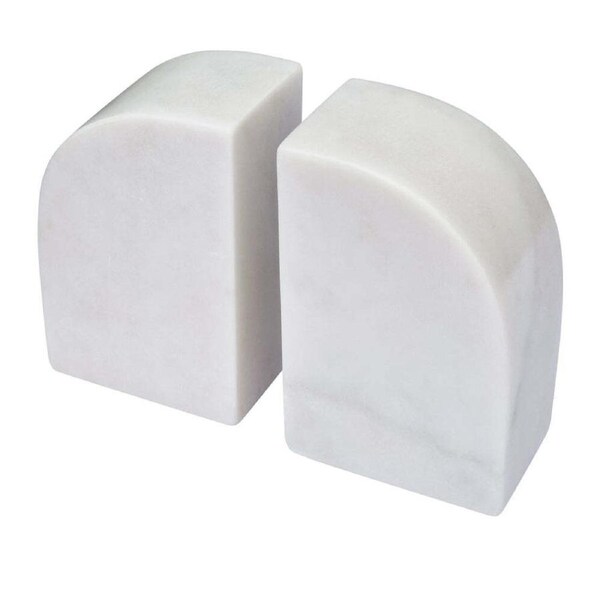 2pc J.Elliot Home Percy Set Book Ends Curved 14.5x9.5x6cm Marble Home Decor