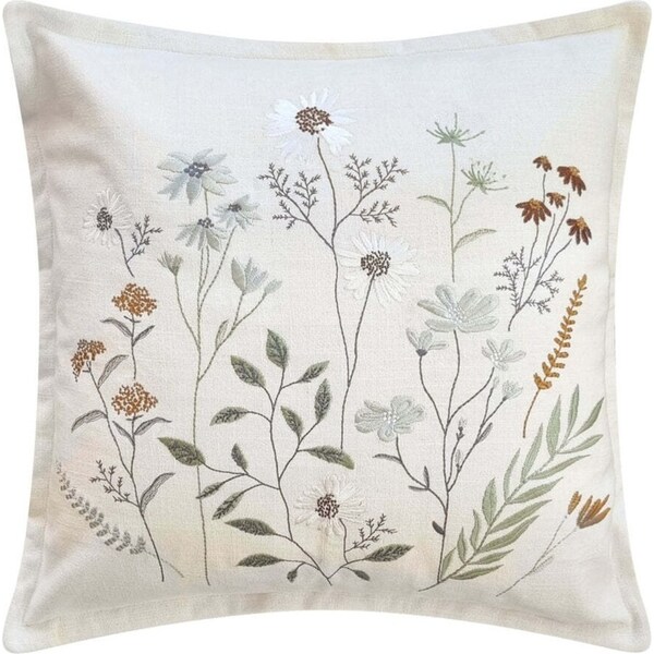 J.Elliot Home Petal Cushion 50x50cm Ivory Multicolour Modern Home/House Decor