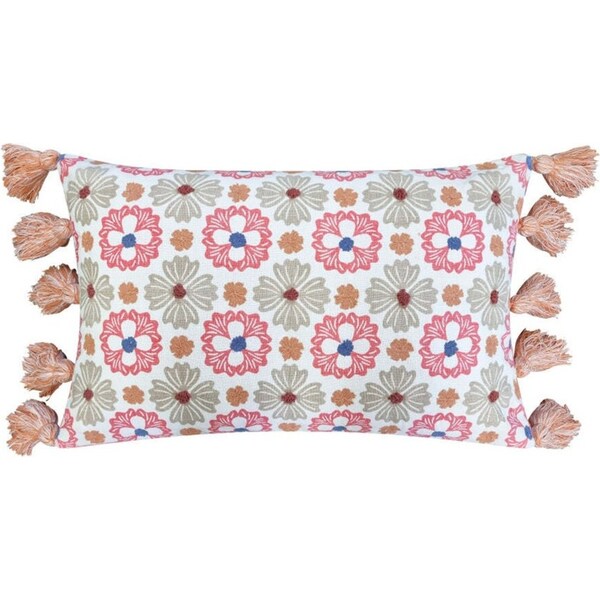 J.Elliot Home Zoe Cushion 35x55cm Bubblegum & White Multicolour Home Decor