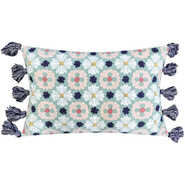 J.Elliot Home Zoe Cushion 35x55cm Peppermint & White Multicolour Home Decor