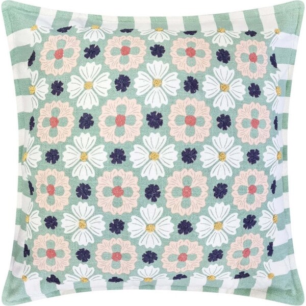 J.Elliot Home Zoe Cushion 50x50cm Peppermint & White Multicolour Home Decor