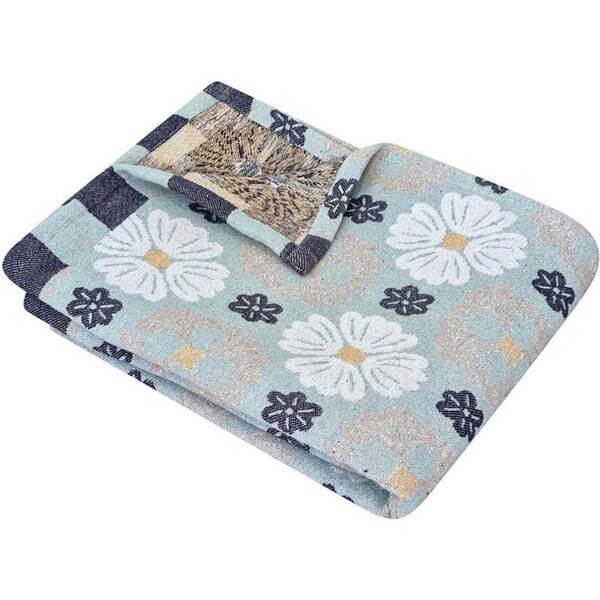 J.Elliot Home Zoe Throw 130x160cm Peppermint & White Multicolour Home Decor