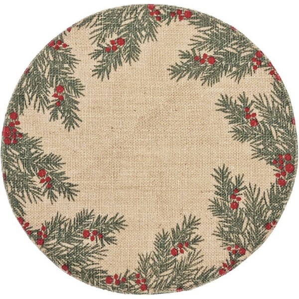 4pc J.Elliot Home Mistletoe Christmas Jute Placemat 35cm Natural Home Decor