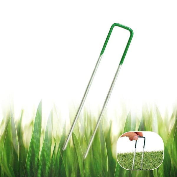 Elora Artificial Grass Pins Fastening U Tent Pegs Synthetic Fake Lawn Weedmat Turf 100pcs