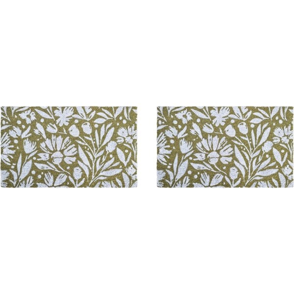 2x J.Elliot Home PVC Backed Coir Mat 45x75cm Kennedy Modern Home/House Decor