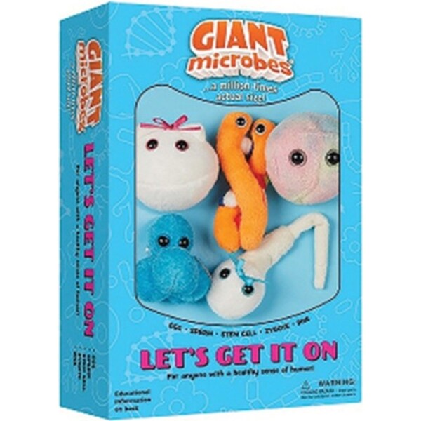 5pc Giant Microbes Plush Keychain Biology Educational Toy Set Let's Get It On