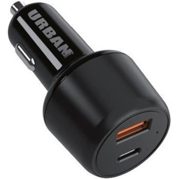 Urban PD Ultra-Fast Dual Port Car USB-C Charger Adapter Fast/Quick Charging 48W