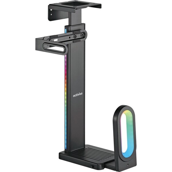 Activiva RGB Ultra-Wide Adjustable Wall & Under-Desk Gaming PC Mount Steel Black