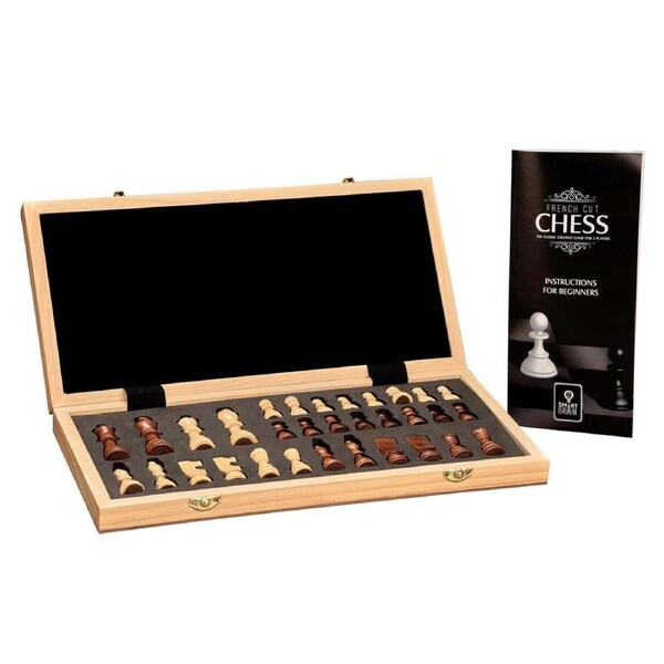 Smart Brain French Cut Chess 2-Players Kids/Family Wooden Board Game Set 40cm 6+
