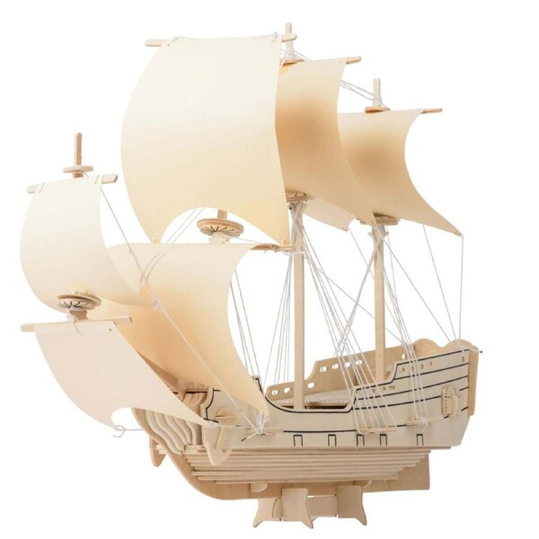 128pc Heebie Jeebies HMS Endeavour Ship 3D Wooden Puzzle Kids Building Kit 8+