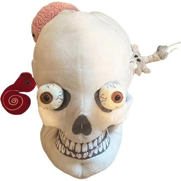 Giant Microbe Skull Human Biology Soft Plush Cuddle 25cm Stuffed Toy w/ Pocket