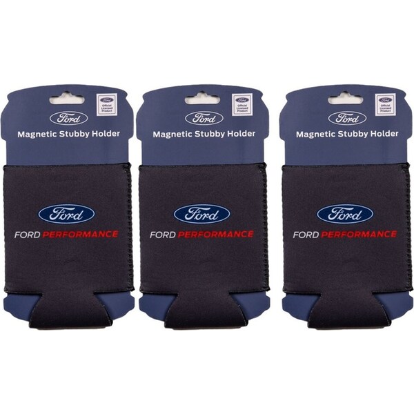 3x The Stubby Club Ford Performance Magnetic Stubby Beverage/Drink Can Holder
