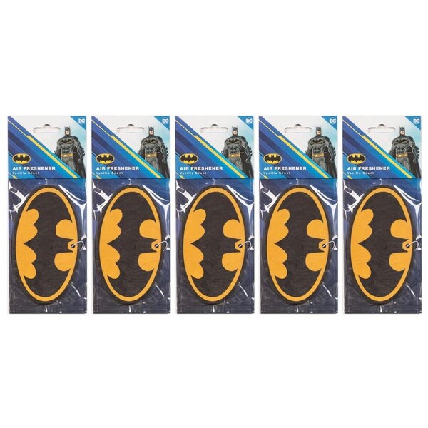 5x The Stubby Club Batman Logo Vanilla Scented Hanging Home/Car Air Freshener