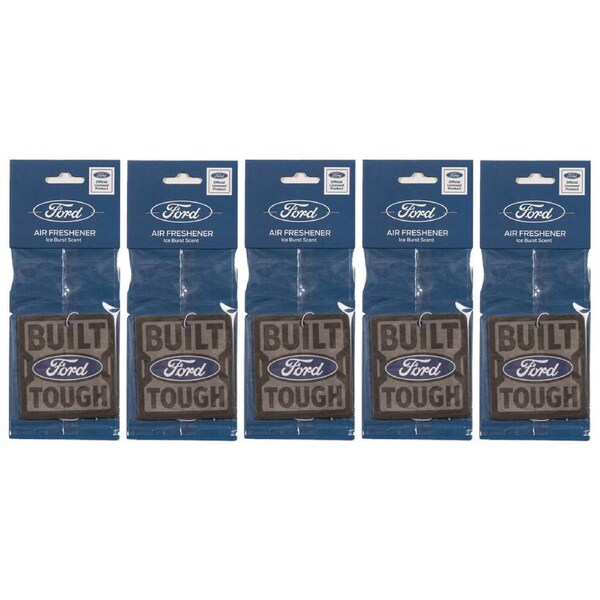 5x The Stubby Club Ford Built Tough Ice Burst Scented Hanging Car Air Freshener