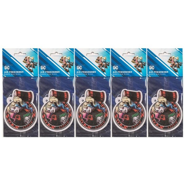 5x The Stubby Club Harley Quinn Bubblegum Scented Hanging Home/Car Air Freshener