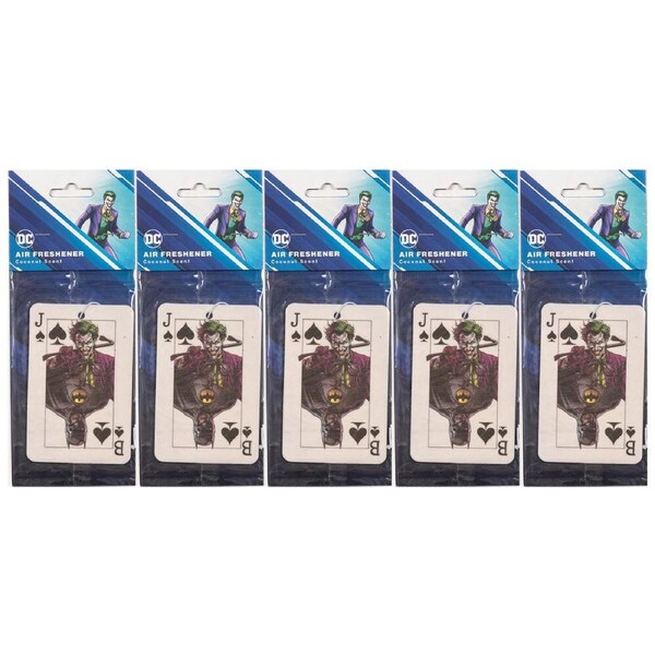 5x The Stubby Club Coconut Scented Hanging Home/Car Air Freshener - Joker Card