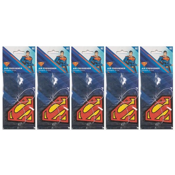 5x The Stubby Club Cologne Scented Hanging Car Air Freshener - Superman Logo
