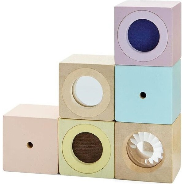 Plan Toys Sensory Blocks Pastel Kids/Childrens Interactive Play Toy Playset 12M+