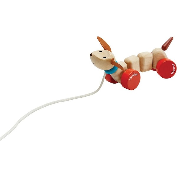 Plan Toys Happy Puppy Kids/Childrens Interactive Play Fun Pull Toy Playset 12M+
