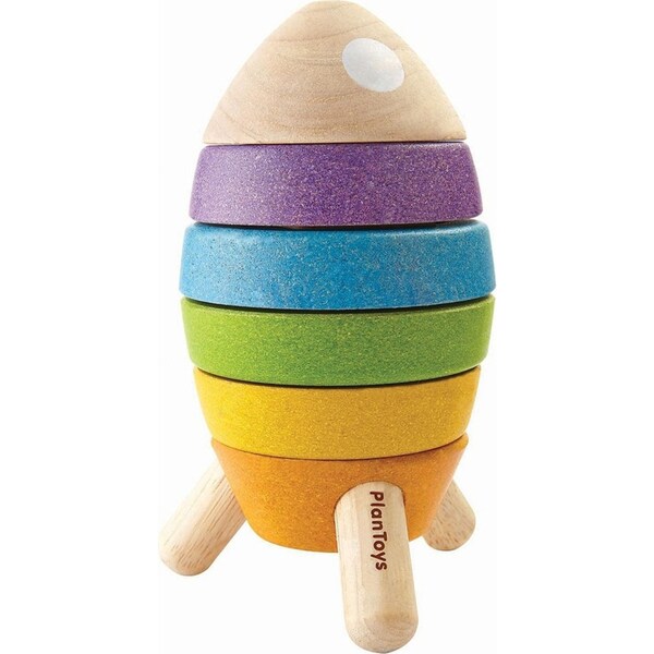 Plan Toys Stacking Rocket Kids/Childrens Interactive Play Fun Toy Playset 18M+