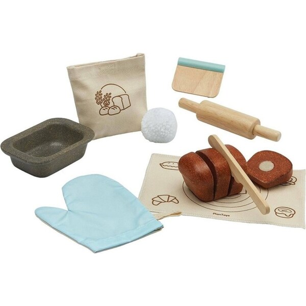 Plan Toys Wood Bread Set Kids/Childrens Interactive Play Fun Toy Playset 2+
