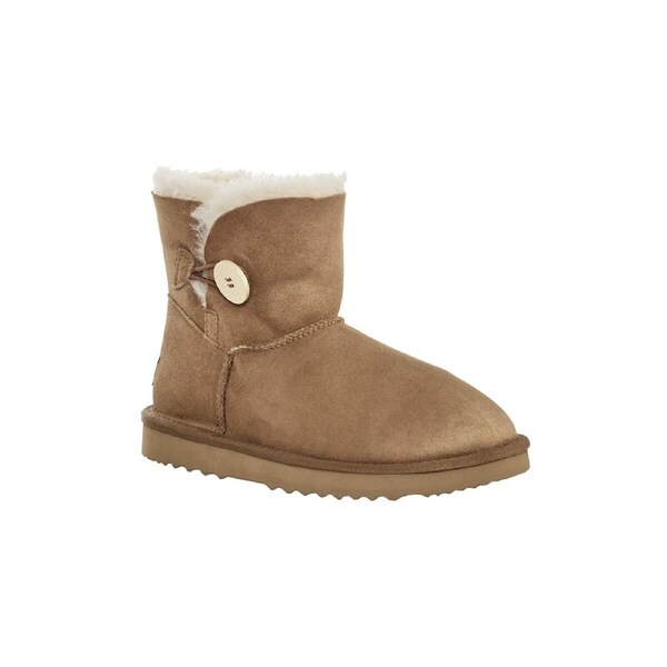 UGG Outback Premium Double Face Sheepskin Short Button Boot (Chestnut, Size 11M/12W US)