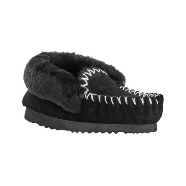 UGG Outback Premium Sheepskin Moccasin Slipper (Black, Size 10M/11W US)